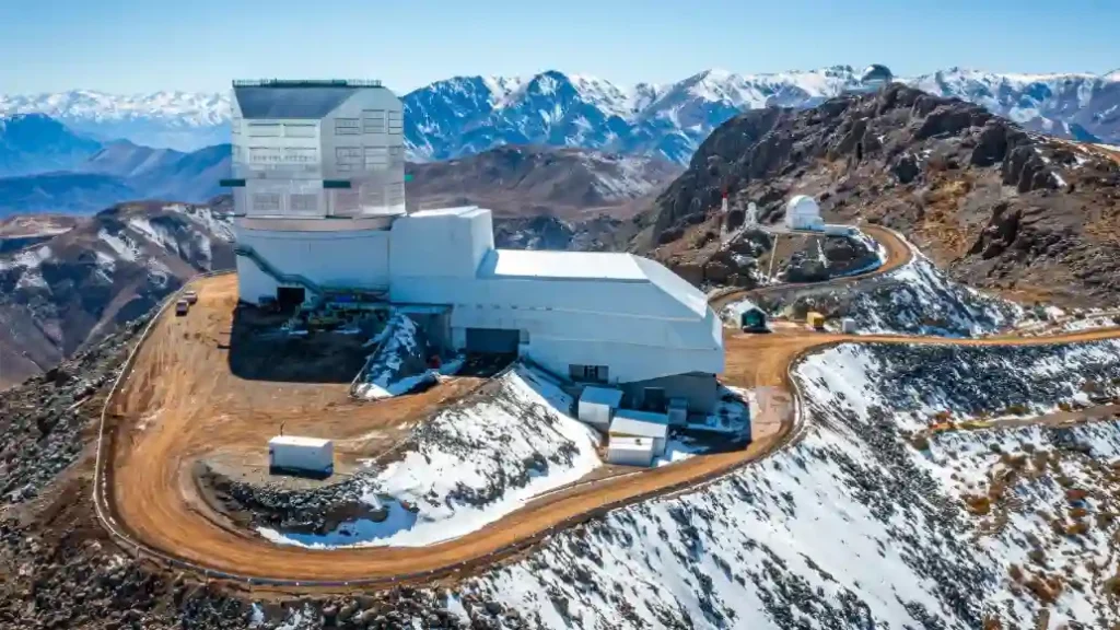 The Vera C. Rubin Observatory at the summit of Cerro Pachón. 