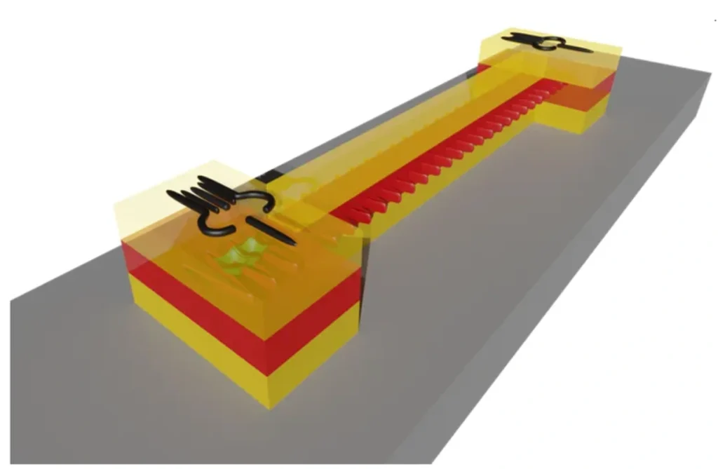 Concept schematic of a Quantum Phononic Link connecting two qubits by sound.