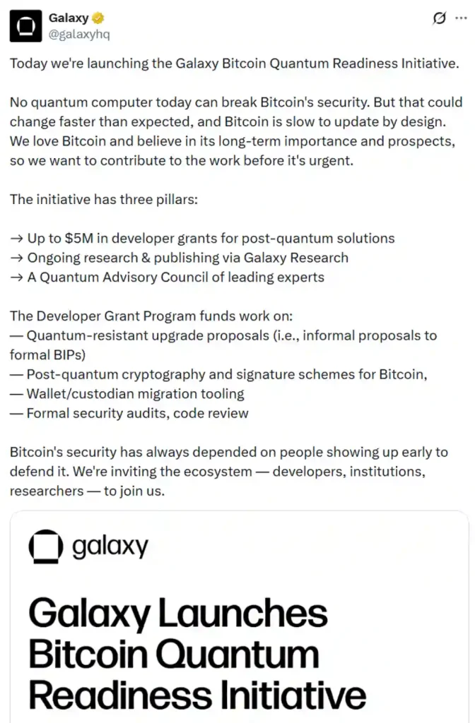 Announcing the Galaxy Bitcoin Quantum Readiness Initiative.