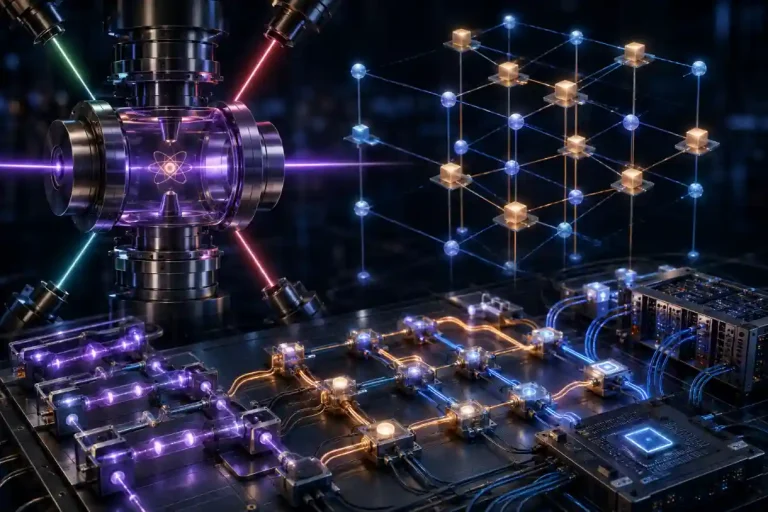 Quantum Source's Plan: Photons Carry the Information, Atoms Do the Linking
